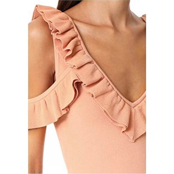 Ronny Kobo Sora Double Knit Ruffle Sleeveless Mini Dress in Black size large - Picture 3 of 15